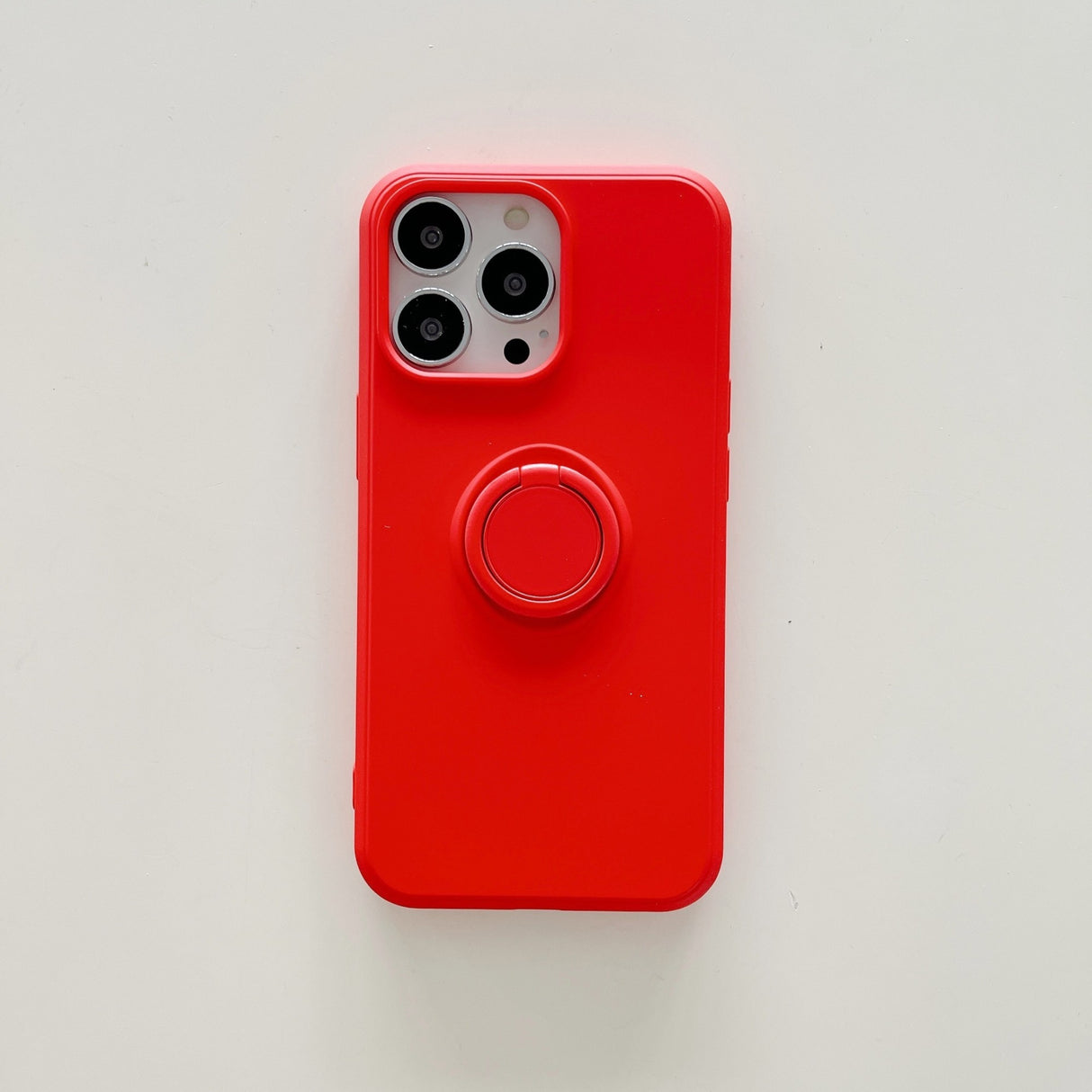 Husa protectie Flippy compatibila cu Apple iPhone 11 Pro Liquid Silicone Ring cu suport rotativ Rosu - vivimall.ro