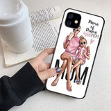 Husa protectie,Flippy, compatibila cu Apple iPhone 12 Glass print Mama of Drama Multicolor - vivimall.ro