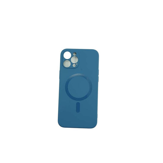 Husa protectie Vivimall compatibila cu Apple iPhone 12 Mag Safe Silicone Albastru - vivimall.ro