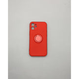 Husa protectie Flippy compatibila cu Apple iPhone 12 Mini Liquid Silicone Ring cu suport rotativ Rosu - vivimall.ro