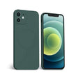 Husă silicon MagSafe verde pentru iPhone 12 Mini, vedere frontală, protecție completă ecran