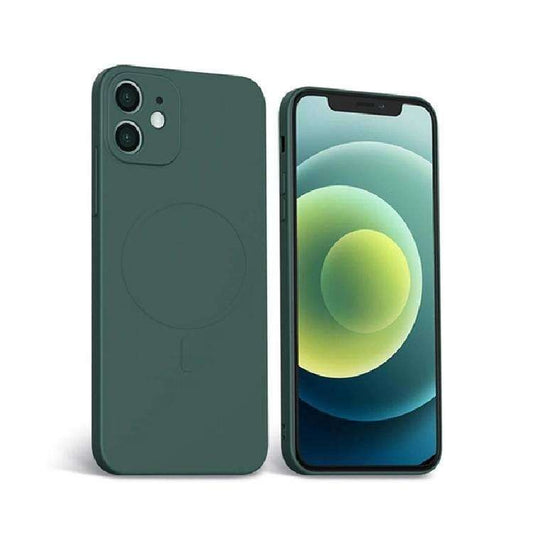 Husa protectie Vivimall compatibila cu Apple iPhone 12 Mini Mag Safe Silicone Verde - vivimall.ro