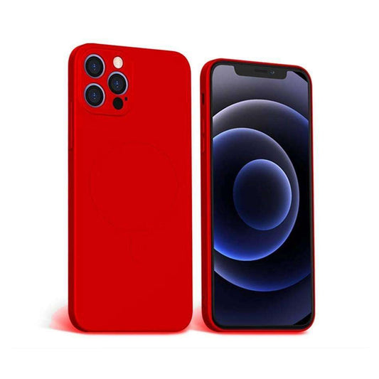Husa protectie Vivimall compatibila cu Apple iPhone 12 Pro Mag Safe Silicone Rosu - vivimall.ro
