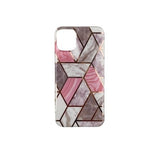 Husa protectie Flippy compatibila cu Apple iPhone 12 Soft IMD TPU Marble Geometric Alb - vivimall.ro