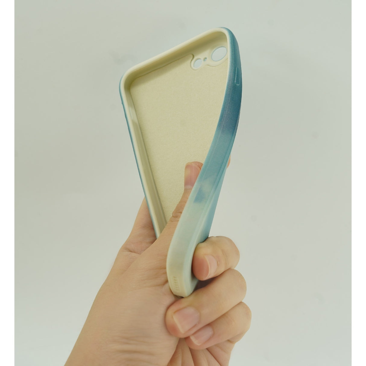 Husa protectie Flippy compatibila cu Apple iPhone 12 Tpu Ombre, Verde/Alb - vivimall.ro