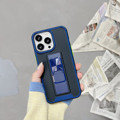 Husa protectie Flippy compatibila cu Apple iPhone 13 Defender Model 5 cu suport,Albastru - vivimall.ro