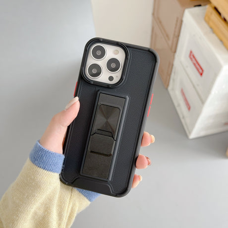 Husa protectie Flippy compatibila cu Apple iPhone 13 Defender Model 5 cu suport,Negru - vivimall.ro