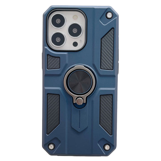 Husa protectie Vivimall compatibila cu Apple iPhone 13 Defender Model 5 cu suport prindere inel,Albastru - vivimall.ro