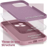 Husa protectie Flippy compatibila cu Apple iPhone 13 Liquid Silicone Mov - vivimall.ro