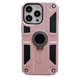 Husa protectie Vivimall compatibila cu Apple iPhone 13 Mini Defender Model 5 cu suport prindere inel,Roz Auriu - vivimall.ro