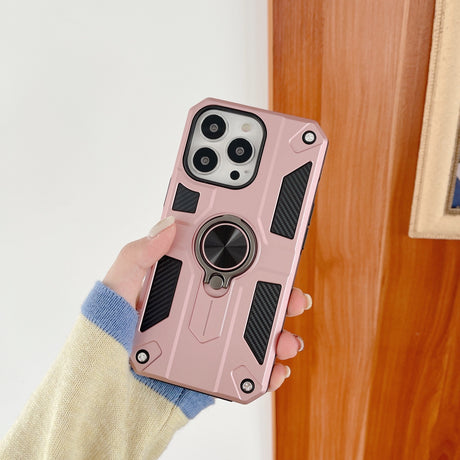 Detaliu inel metalic rotativ husă iPhone 13 Pro Defender Model 5, unghi reglabil 180° vertical