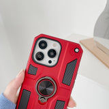 Husa protectie Flippy compatibila cu Apple iPhone 13 Pro Defender Model 5 cu suport prindere inel,Rosu - vivimall.ro