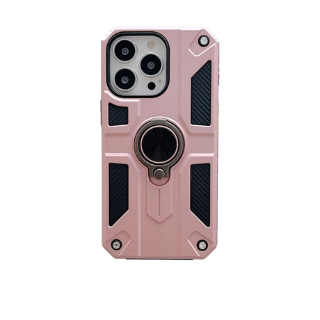 Husă iPhone 13 Pro Defender Model 5 Roz Auriu cu inel rotativ 360°, vedere frontală