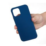 Husa protectie Flippy compatibila cu Apple iPhone 13 Pro Liquid Silicone Albastru Inchis - vivimall.ro