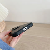 Husa protectie Flippy compatibila cu Apple iPhone 13 Pro Liquid Silicone Ring cu suport rotativ Negru - vivimall.ro