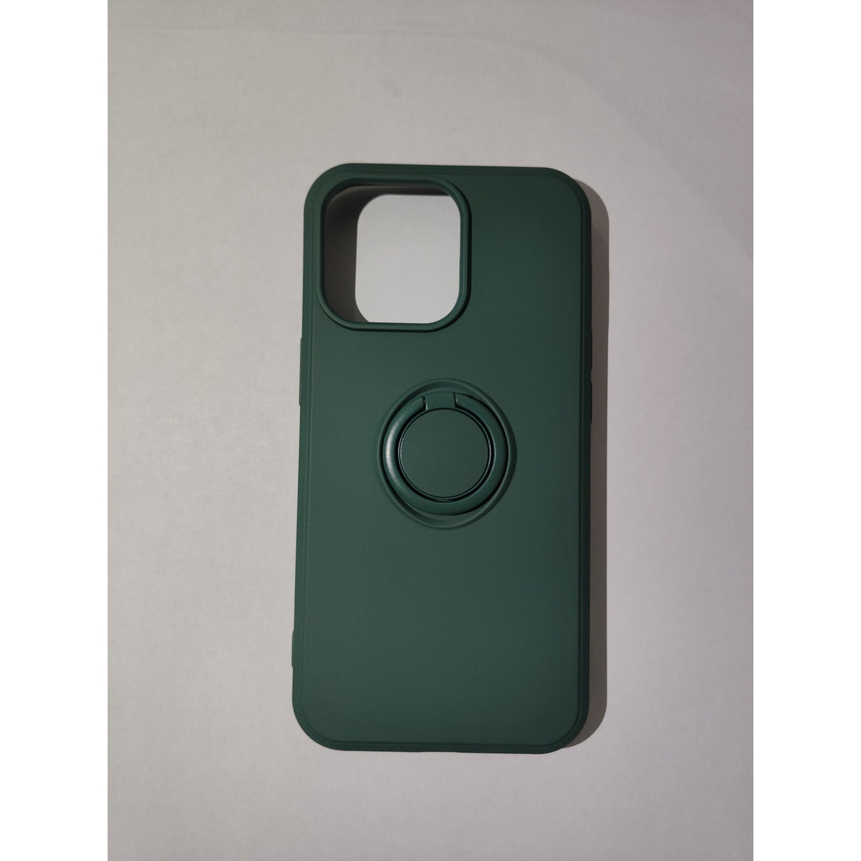 Husa protectie Flippy compatibila cu Apple iPhone 13 Pro Liquid Silicone Ring cu suport rotativ Verde - vivimall.ro
