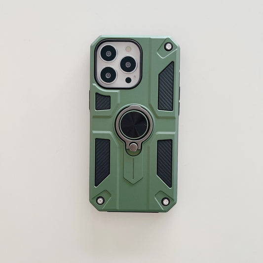 Husa protectie Vivimall compatibila cu Apple iPhone 13 Pro Max Defender Model 5 cu suport prindere inel,Verde - vivimall.ro