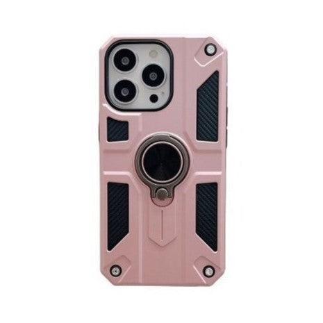Husa protectie Vivimall compatibila cu Apple iPhone 13 Pro Max Defender Model 5 cu suport prindere inel,Roz Auriu - vivimall.ro