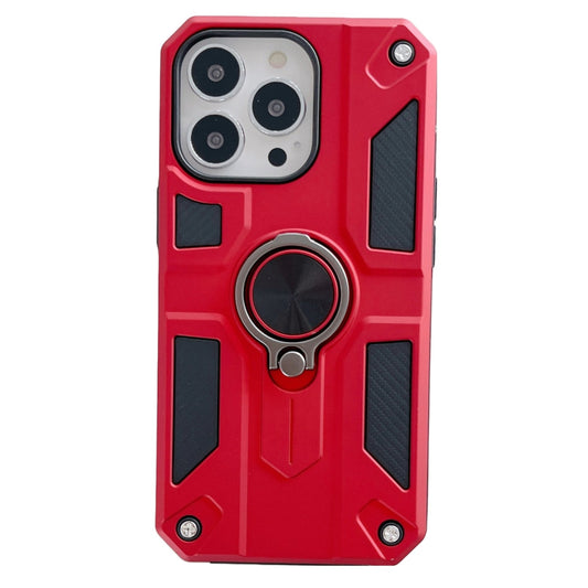 Husa protectie Vivimall compatibila cu Apple iPhone 13 Pro Max Defender Model 5 cu suport prindere inel,Rosu - vivimall.ro