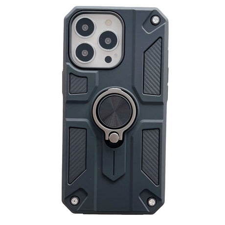 Husă iPhone 13 Pro Max Defender Model 5 cu inel rotativ 360°, culoare negru, vedere frontală
