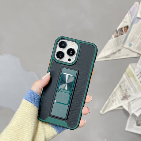 Husa protectie Flippy compatibila cu Apple iPhone 13 Pro Max Defender Model 5 cu suport,Verde - vivimall.ro