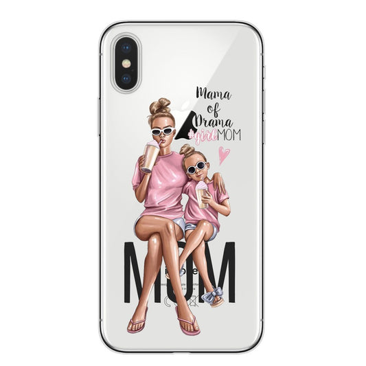 Husa protectie Vivimall compatibila cu Apple iPhone 13 Pro Max Glass print Mama of Drama Multicolor - vivimall.ro