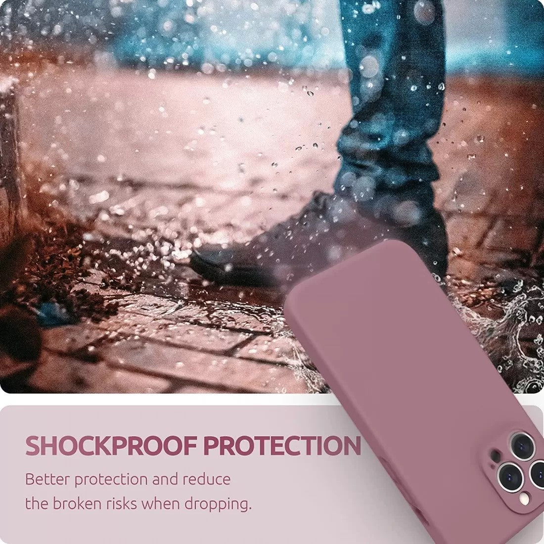 Husa protectie Flippy compatibila cu Apple iPhone 13 Pro Max Liquid Silicone Mov - vivimall.ro