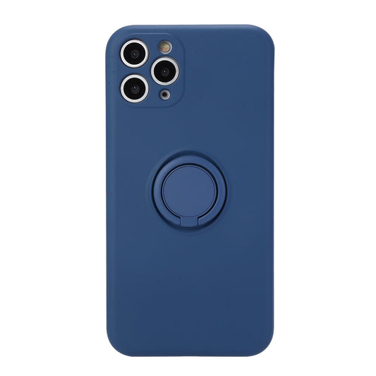 Husa protectie Vivimall compatibila cu Apple iPhone 7/8/SE 2020 Liquid Silicone Ring cu suport rotativ Albastru - vivimall.ro