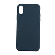 Husă iPhone X/XS din TPU mat albastru închis, vedere frontală, anti-amprentă și buză ridicată