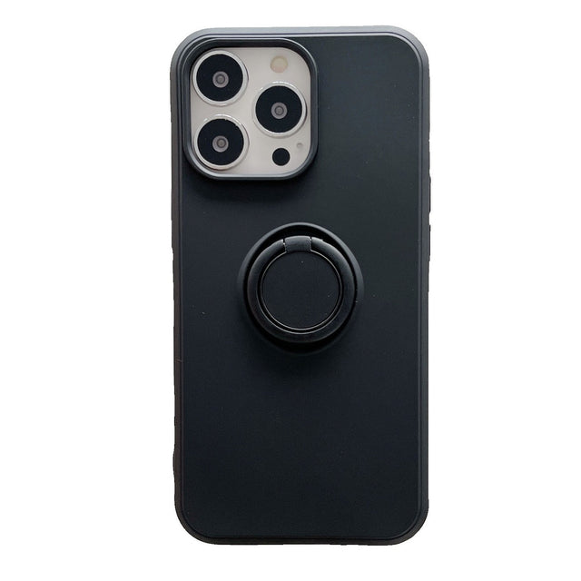 Husa protectie Flippy compatibila cu Huawei P Smart 2021 Liquid Silicone Ring cu suport rotativ Negru - vivimall.ro