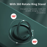 Husa protectie Flippy compatibila cu Huawei P Smart 2021 Liquid Silicone Ring cu suport rotativ Verde - vivimall.ro