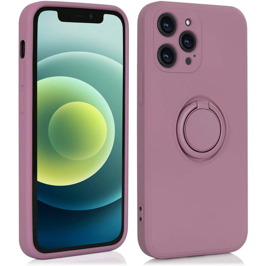 Husa protectie Vivimall compatibila cu Huawei P30 Lite Liquid Silicone Ring cu suport rotativ Mov - vivimall.ro