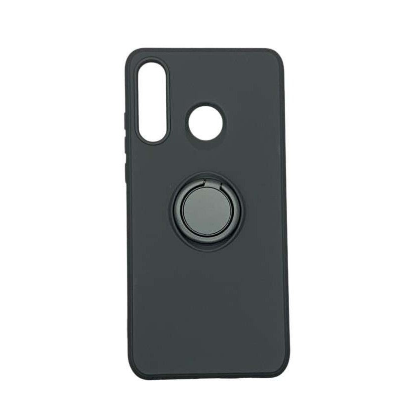 Husa protectie Flippy compatibila cu Huawei P30 Lite Liquid Silicone Ring cu suport rotativ Negru - vivimall.ro