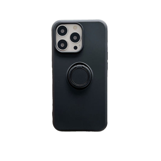 Husa protectie Vivimall compatibila cu Huawei P40 Lite Liquid Silicone Ring cu suport rotativ Negru - vivimall.ro