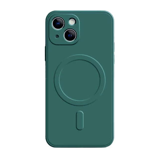 Husa Protectie, Vivimall, Husa de Protectie Compatibila cu iPhone 13 Pro, Liquid MagSafe, Ring-Shaped, Magnetica, Verde - vivimall.ro