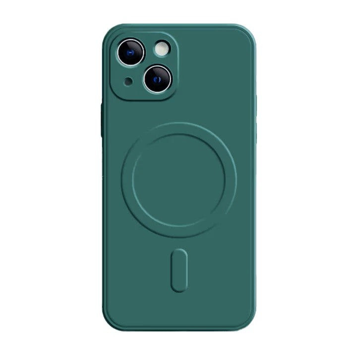 Husa Protectie, Vivimall, Husa de Protectie Compatibila cu iPhone 14 Pro, Liquid MagSafe, Ring-Shaped, Magnetica, Verde - vivimall.ro