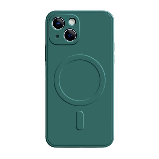 Husa Protectie, Vivimall, Husa de Protectie Compatibila cu iPhone 14 Pro, Liquid MagSafe, Ring-Shaped, Magnetica, Verde - vivimall.ro