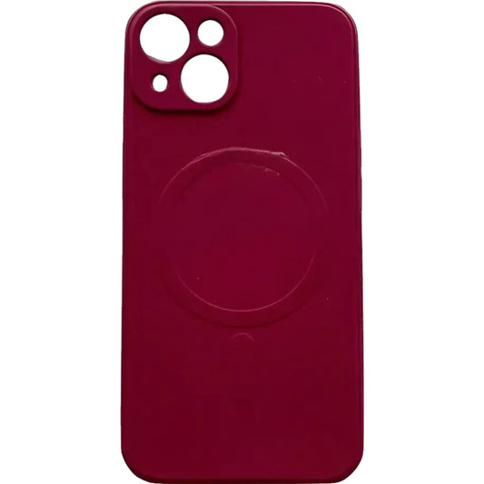 Husa protectie Vivimall compatibila cu iPhone 14 Pro, Liquid MagSafe, ring-shaped, magnetica, Visiniu - vivimall.ro