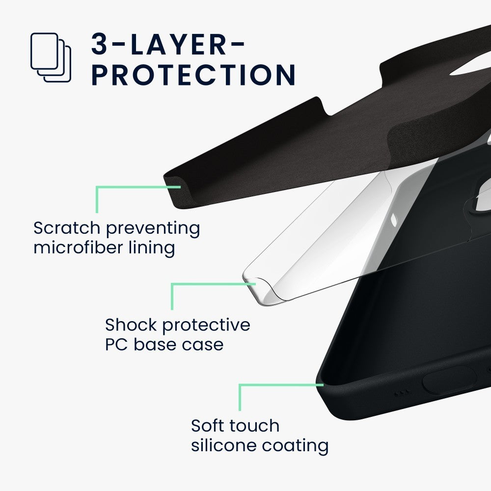 Husa protectie Flippy compatibila cu Samsung A11 Liquid Silicone Case Negru - vivimall.ro