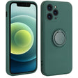 Husa protectie Vivimall compatibila cu Samsung A20E Liquid Silicone Ring cu suport rotativ Verde - vivimall.ro