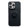 Husă silicon lichid Samsung Galaxy A32 4G cu inel rotativ 360°, culoare negru, vedere frontală