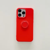 Husa protectie Flippy compatibila cu Samsung A32 4G Liquid Silicone Ring cu suport rotativ Rosu - vivimall.ro