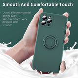 Husa protectie Flippy compatibila cu Samsung A32 4G Liquid Silicone Ring cu suport rotativ Verde - vivimall.ro