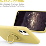 Husa protectie Flippy compatibila cu Samsung A72 Liquid Silicone Ring cu suport rotativ Galben - vivimall.ro