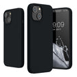 Husă Liquid Silicone neagră pentru Samsung Galaxy A02S, vedere frontală, silicon moale soft touch