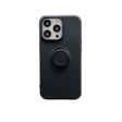 Husa protectie Vivimall compatibila cu Samsung Galaxy A12 Liquid Silicone Ring cu suport rotativ Negru - vivimall.ro