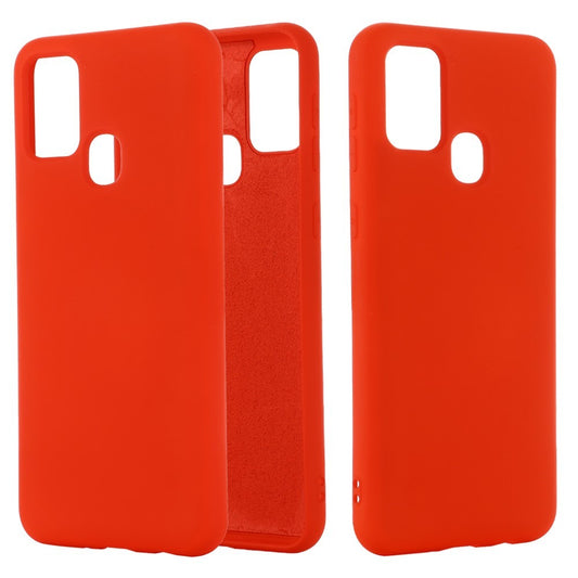 Husa protectie Vivimall compatibila cu Samsung Galaxy A21S Liquid Silicone Case Rosu - vivimall.ro
