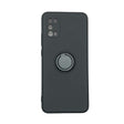 Husă silicon lichid neagră Samsung Galaxy A52 cu inel rotativ 360° și suport magnetic, vedere frontală