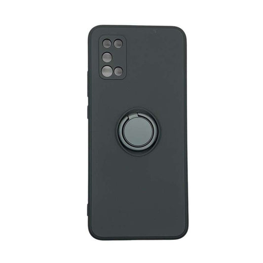 Husa protectie Vivimall compatibila cu Samsung Galaxy A52 Liquid Silicone Ring cu suport rotativ Negru - vivimall.ro