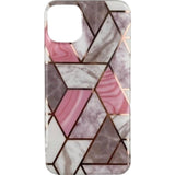 Husa protectie Flippy compatibila cu Samsung Galaxy A52 Soft IMD TPU Marble Geometric Alb - vivimall.ro